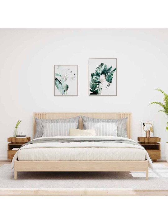 Yöpöytäkaapit led-valoilla 2 kpl artisan oak 40x39x48,5 cm