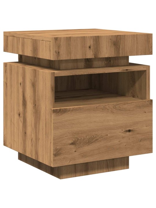 Yöpöytäkaapit led-valoilla 2 kpl artisan oak 40x39x48,5 cm