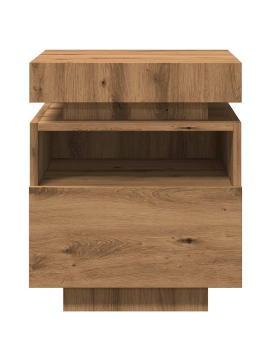 Yöpöytäkaapit led-valoilla 2 kpl artisan oak 40x39x48,5 cm