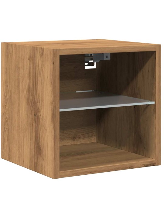 Tv-seinäkaappi led-valoilla artisan oak 30x28,5x30 cm