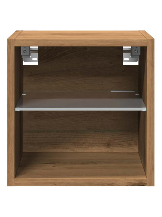 Tv-seinäkaappi led-valoilla artisan oak 30x28,5x30 cm