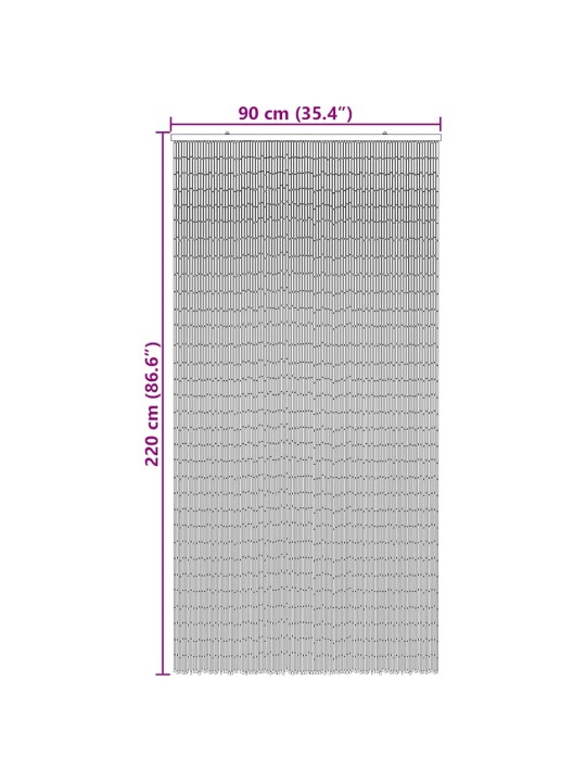 Hyönteisoviverho Tummanharmaa 90x220 cm Bambu