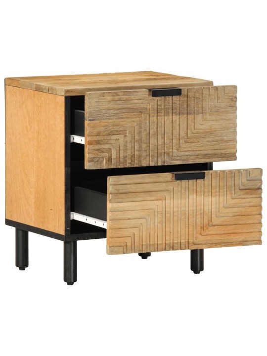 Yöpöytäkaapit 2 kpl ruskea 40x33x46 cm massiivipuu mango