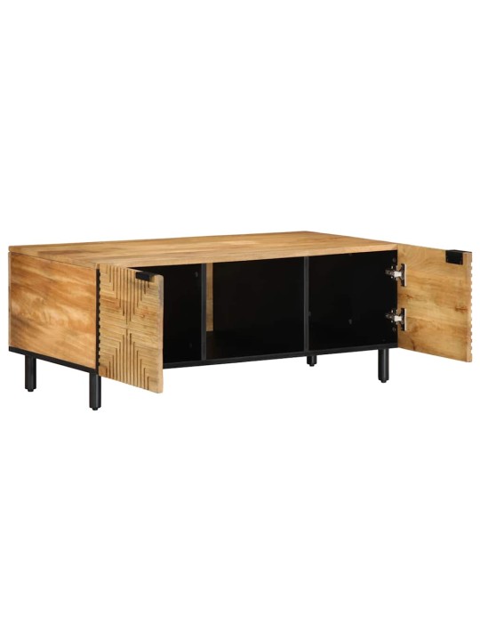 Sohvapöytä ruskea 100x54x40 cm massiivipuu mango