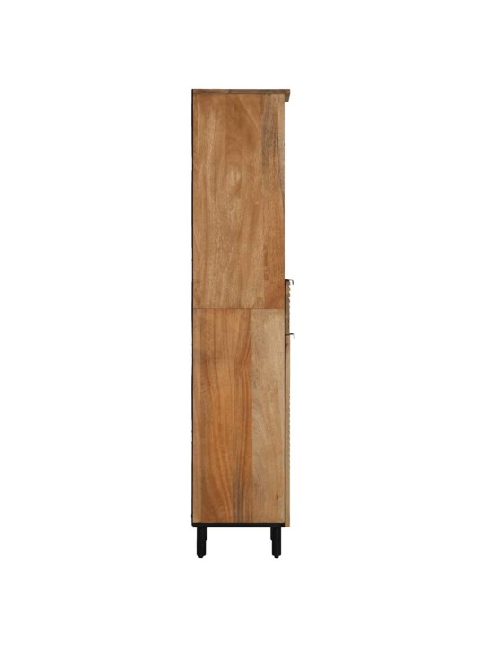 Kylpyhuonekaappi ruskea 38x33x160 cm massiivipuu mango