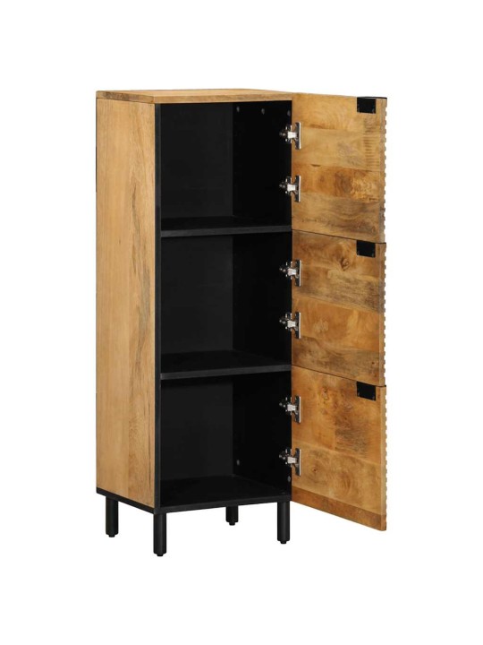 Highboard ruskea 40x33x110 cm massiivipuu mango