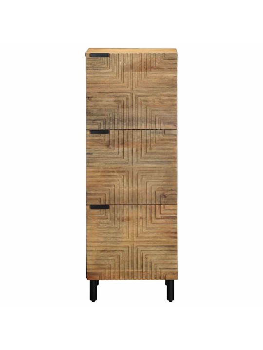 Highboard ruskea 40x33x110 cm massiivipuu mango