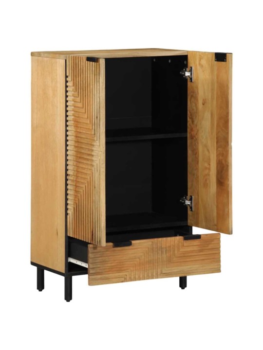 Highboard ruskea 60x33x100 cm massiivipuu mango