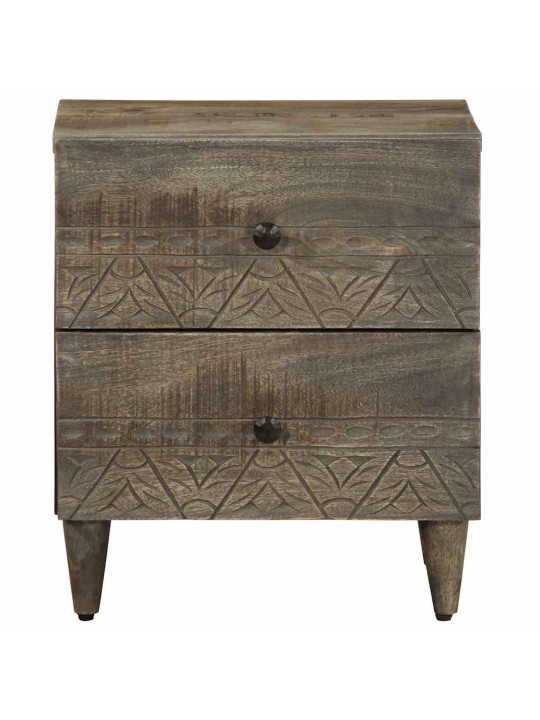 Yöpöytäkaapit 2 kpl vaaleanharmaa 40x33x46 cm massiivipuu mango
