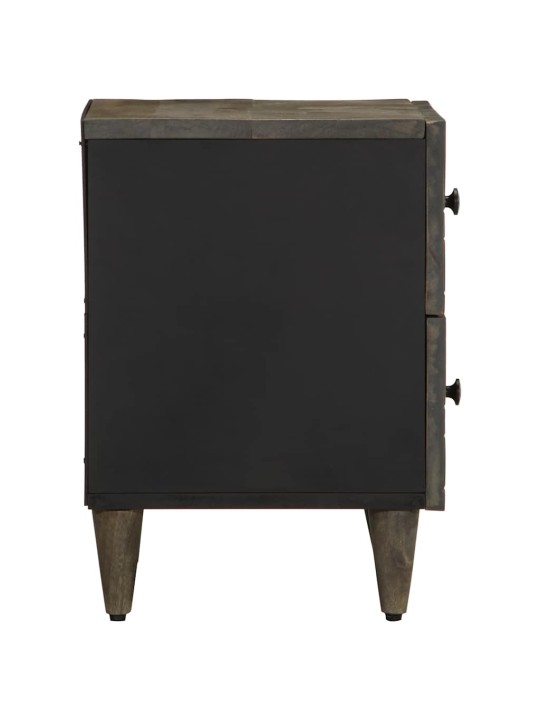 Yöpöytäkaapit 2 kpl vaaleanharmaa 40x33x46 cm massiivipuu mango