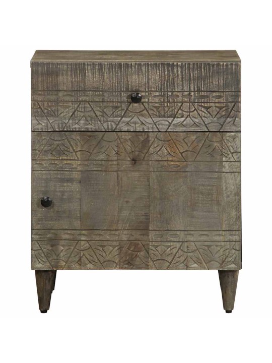 Yökaappi vaaleanharmaa 50x33x60 cm massiivipuu mango