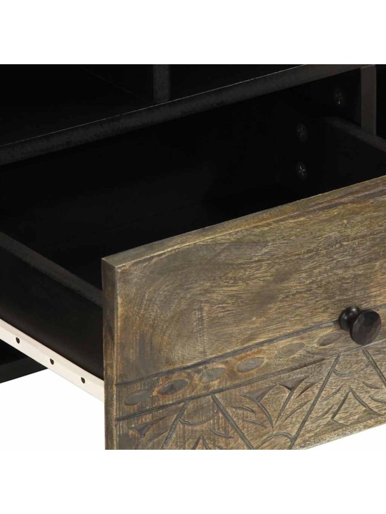 Tv-taso musta 100x33x46 cm täysi mangopuu