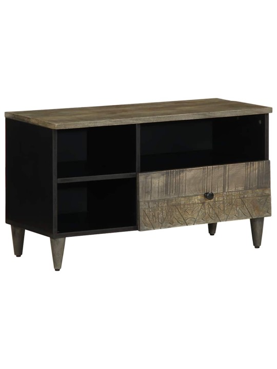 Tv-taso musta 80x33x46 cm täysi mangopuu