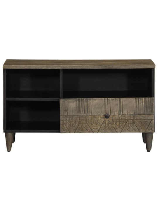 Tv-taso musta 80x33x46 cm täysi mangopuu
