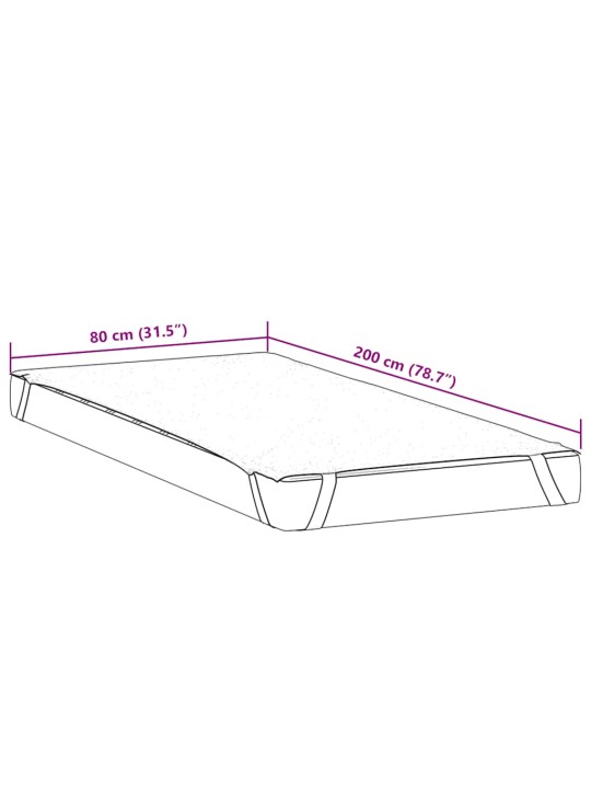 Patjansuoja valkoinen 80x200 cm vedenpitävä