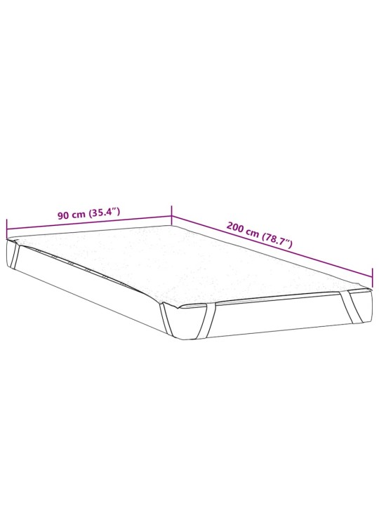 Patjansuoja valkoinen 90x200 cm vedenpitävä