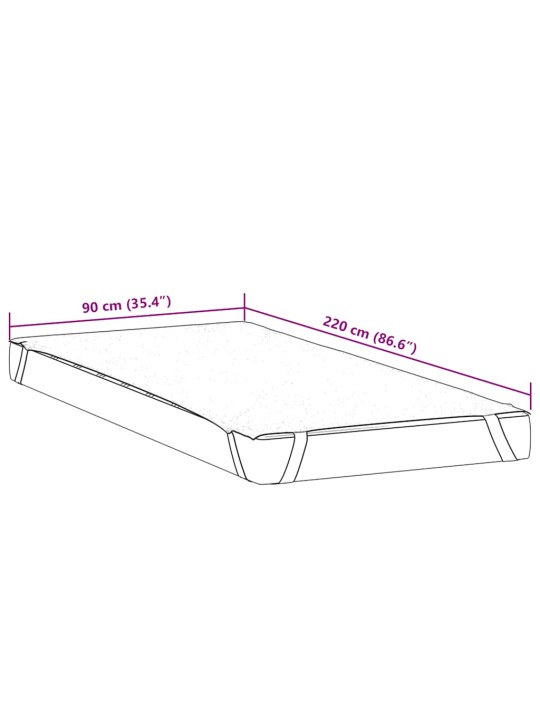 Patjansuoja valkoinen 90x220 cm vedenpitävä