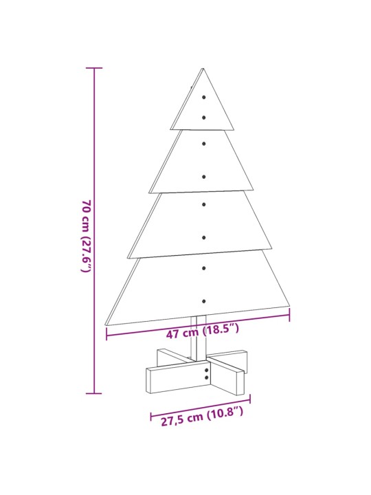 Puinen koristejoulukuusi 70 cm täysi mänty
