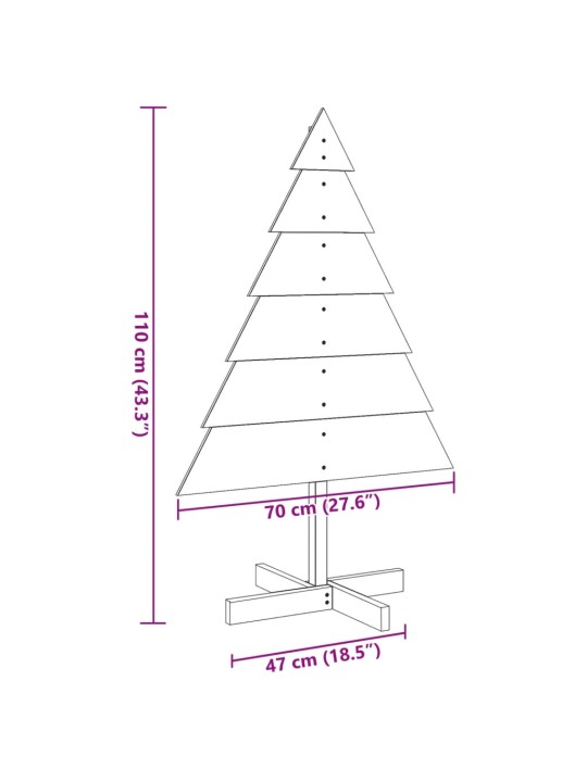 Puinen joulukuusi koriste 110 cm täysi mänty