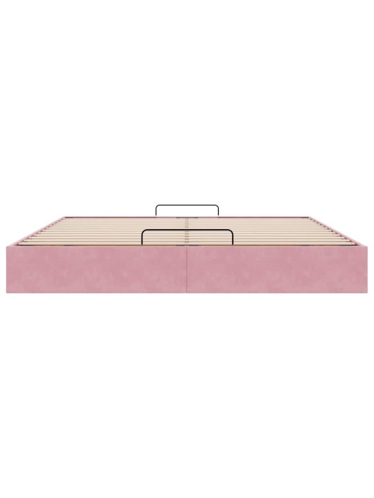 Ottomaanien sängyn runko ilman patjaa pinkki 200x200 cm sametti