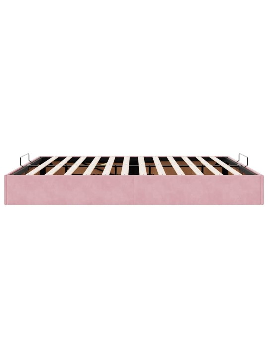 Ottomaanien sängyn runko ilman patjaa pinkki 200x200 cm sametti