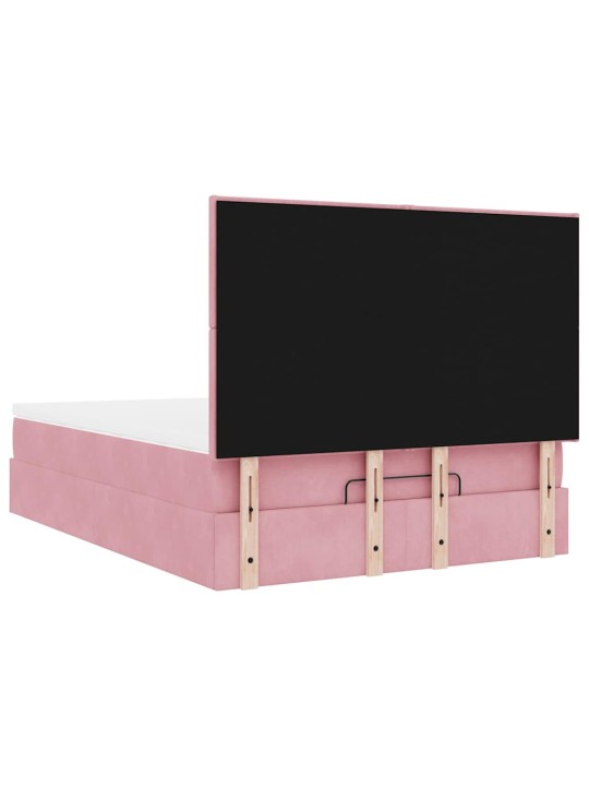 Ottomaanisänky patjoineen pinkki 140x190cm sametti