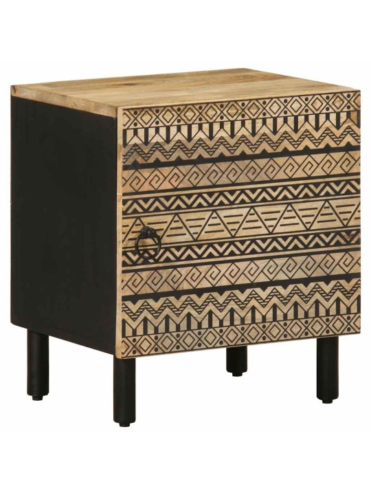 Sänkykaapit 2 kpl musta 40x33,5x46 cm massiivipuuta mango