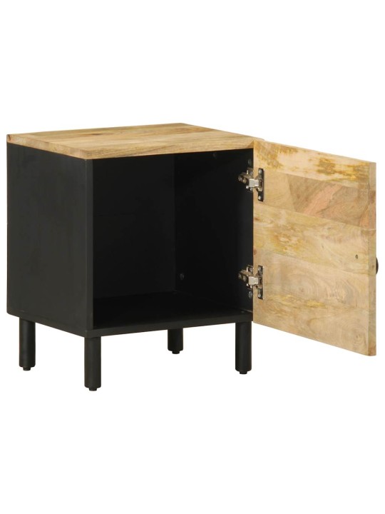 Sänkykaapit 2 kpl musta 40x33,5x46 cm massiivipuuta mango