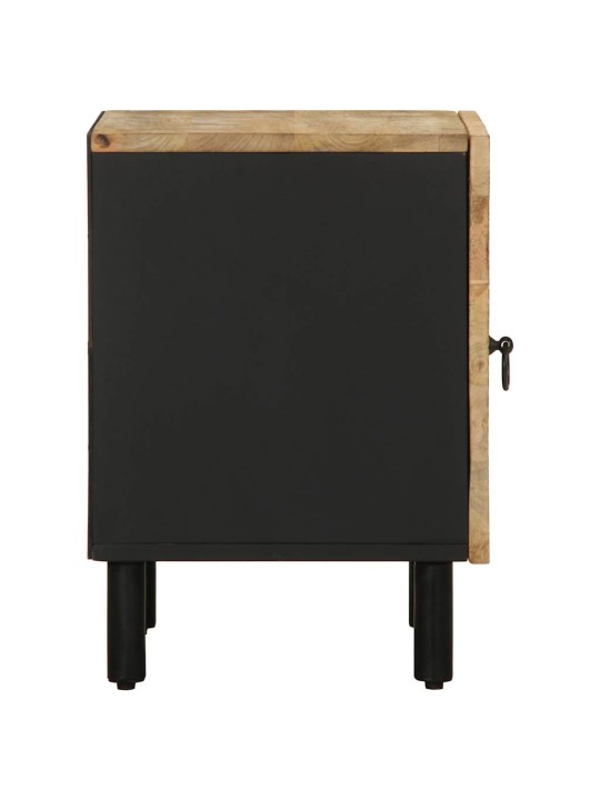 Sänkykaapit 2 kpl musta 40x33,5x46 cm massiivipuuta mango
