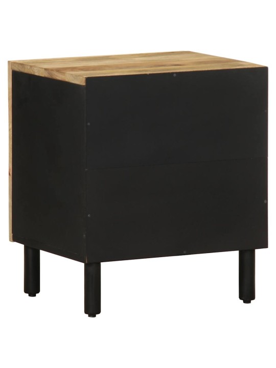 Sänkykaapit 2 kpl musta 40x33,5x46 cm massiivipuuta mango