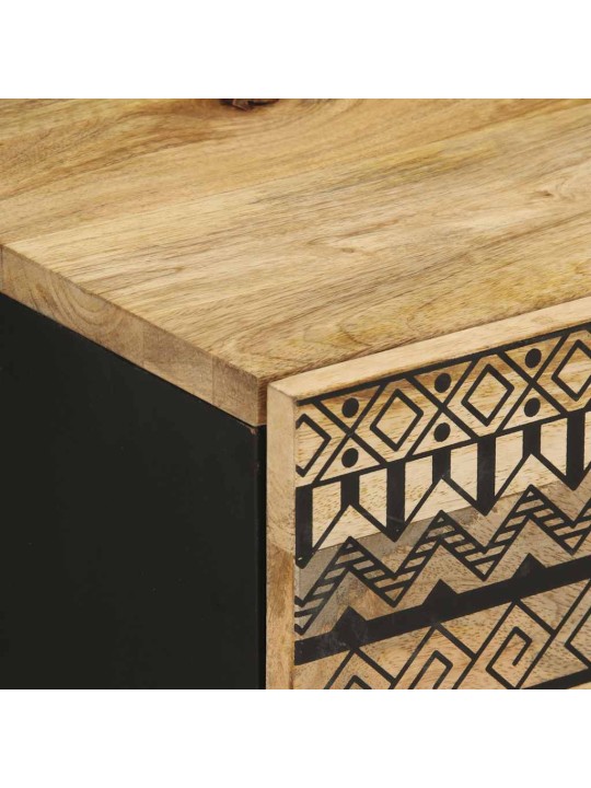 Sänkykaapit 2 kpl musta 40x33,5x46 cm massiivipuuta mango