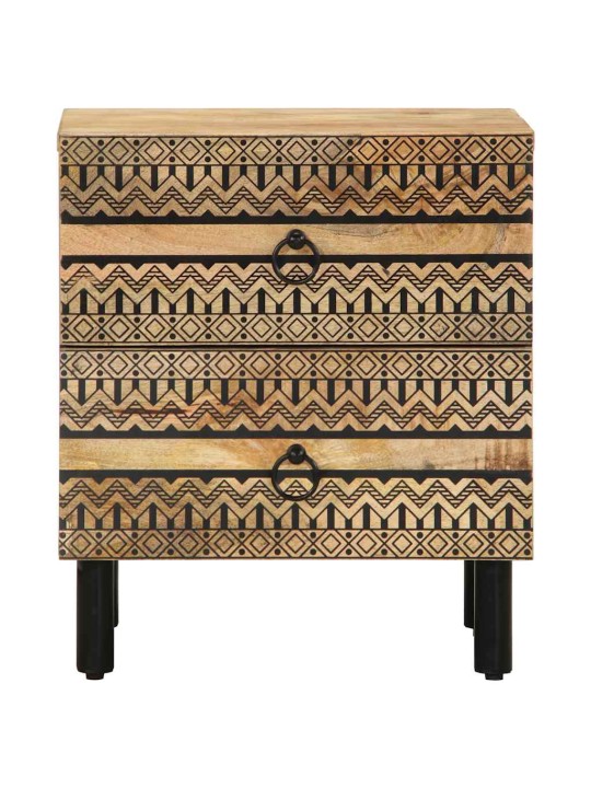 Sänkykaapit 2 kpl musta 40x33,5x46 cm massiivipuuta mango