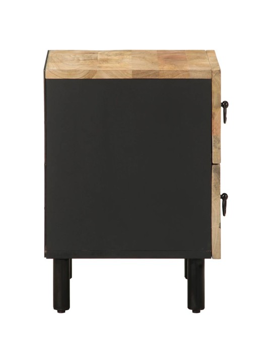 Sänkykaapit 2 kpl musta 40x33,5x46 cm massiivipuuta mango