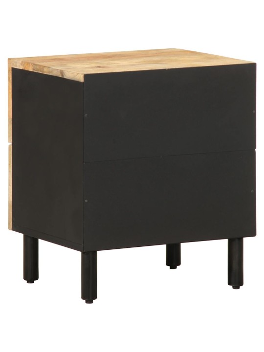 Sänkykaapit 2 kpl musta 40x33,5x46 cm massiivipuuta mango