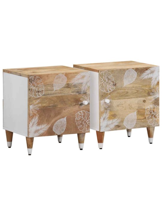 Yöpöytäkaapit 2 kpl 40x33,5x46 cm massiivipuu mango