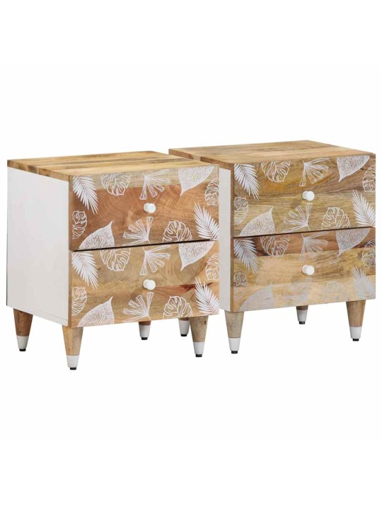 Yöpöytäkaapit 2 kpl 40x33,5x46 cm massiivipuu mango
