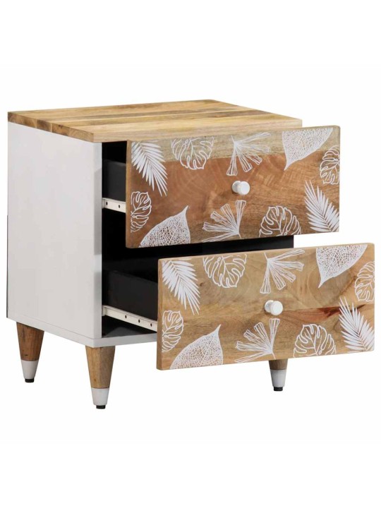 Yöpöytäkaapit 2 kpl 40x33,5x46 cm massiivipuu mango