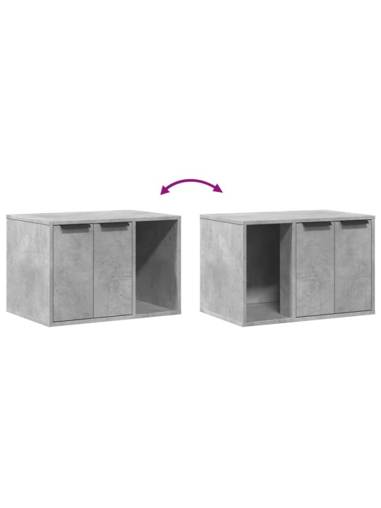 Kissanhiekkalaatikon kotelo harmaa 60x40x40 cm tekninen puu