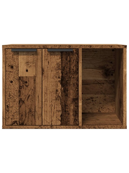 Kissanhiekkalaatikon kotelo vanha puu 60x40x40 cm tekninen puu