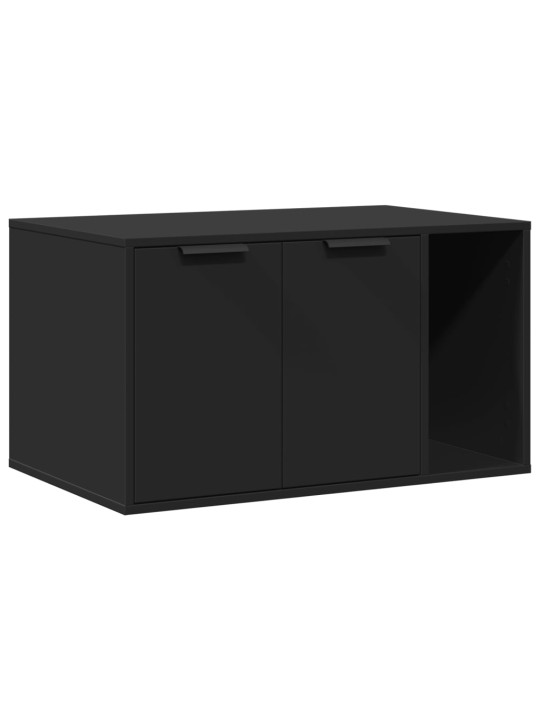 Kissanhiekkalaatikon kotelo musta 80x50x45 cm tekninen puu