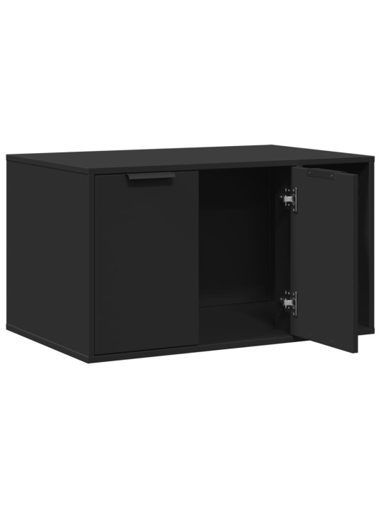 Kissanhiekkalaatikon kotelo musta 80x50x45 cm tekninen puu