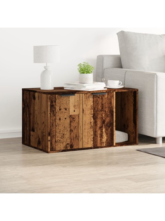Kissanhiekkalaatikon kotelo vanha puu 80x50x45 cm tekninen puu