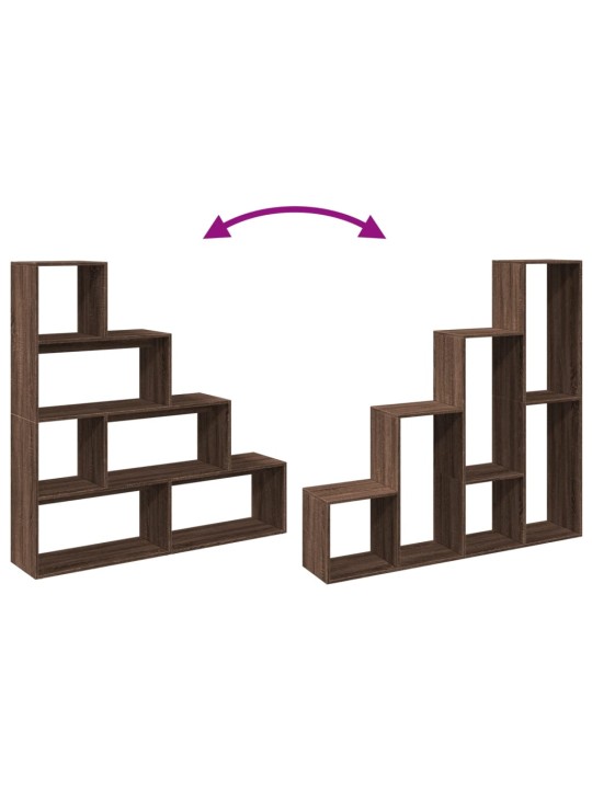 Huoneenjakaja 4 tasoa ruskea 143,5x29x143,5 cm tekninen puu