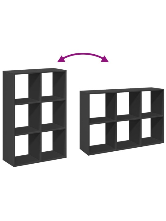 Huoneenjakaja/kirjahylly musta 69,5x29x103,5 cm tekninen puu