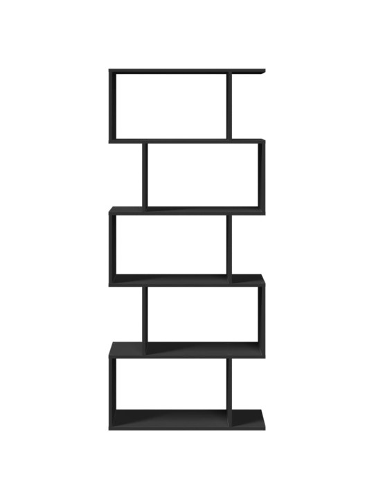 Huoneenjakaja 5 tasoa musta 70x24x161 cm tekninen puu