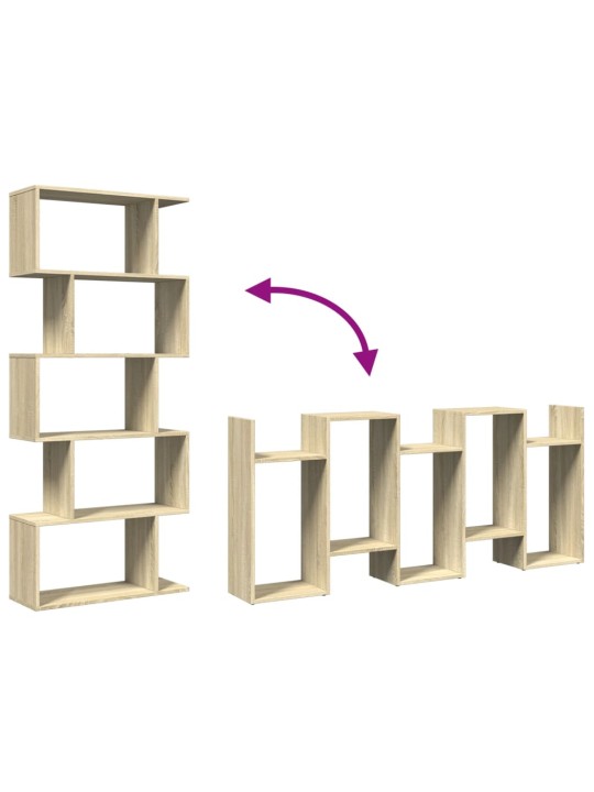 Huoneenjakaja 5 tasoa Sonoma-tammi 70x24x161 cm tekninen puu