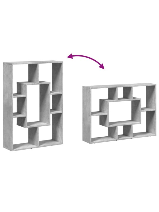Kirjahylly betoninharmaa 63x20x90 cm tekninen puu