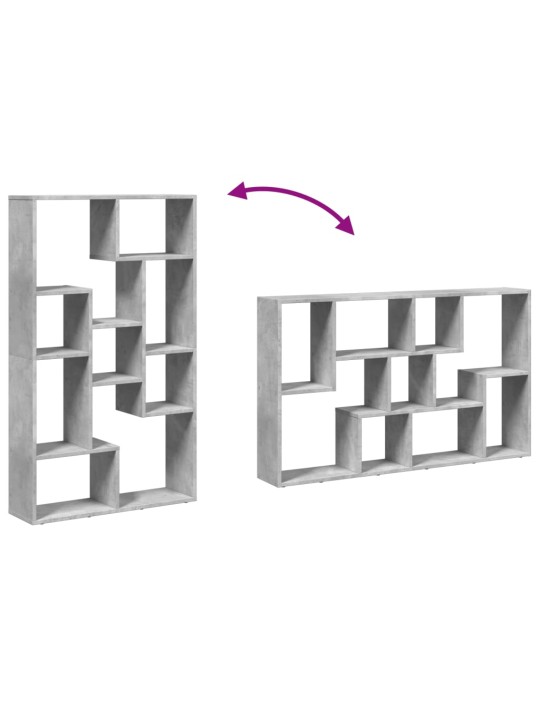 Kirjahylly betoninharmaa 72x20x120 cm tekninen puu