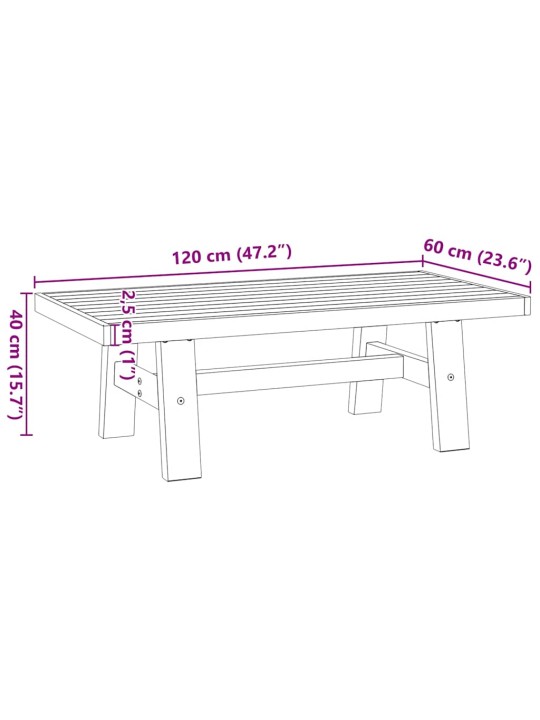 sohvapöytä NOAIN Amuotoiset jalat 120x60x40cm massiivipuu mänty