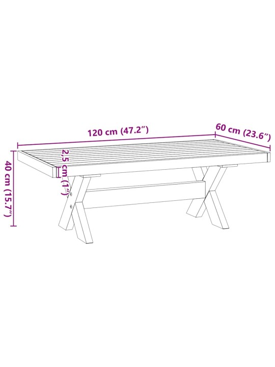 Sohvapöytä noain x-muotoiset jalat 120x60x40 cm